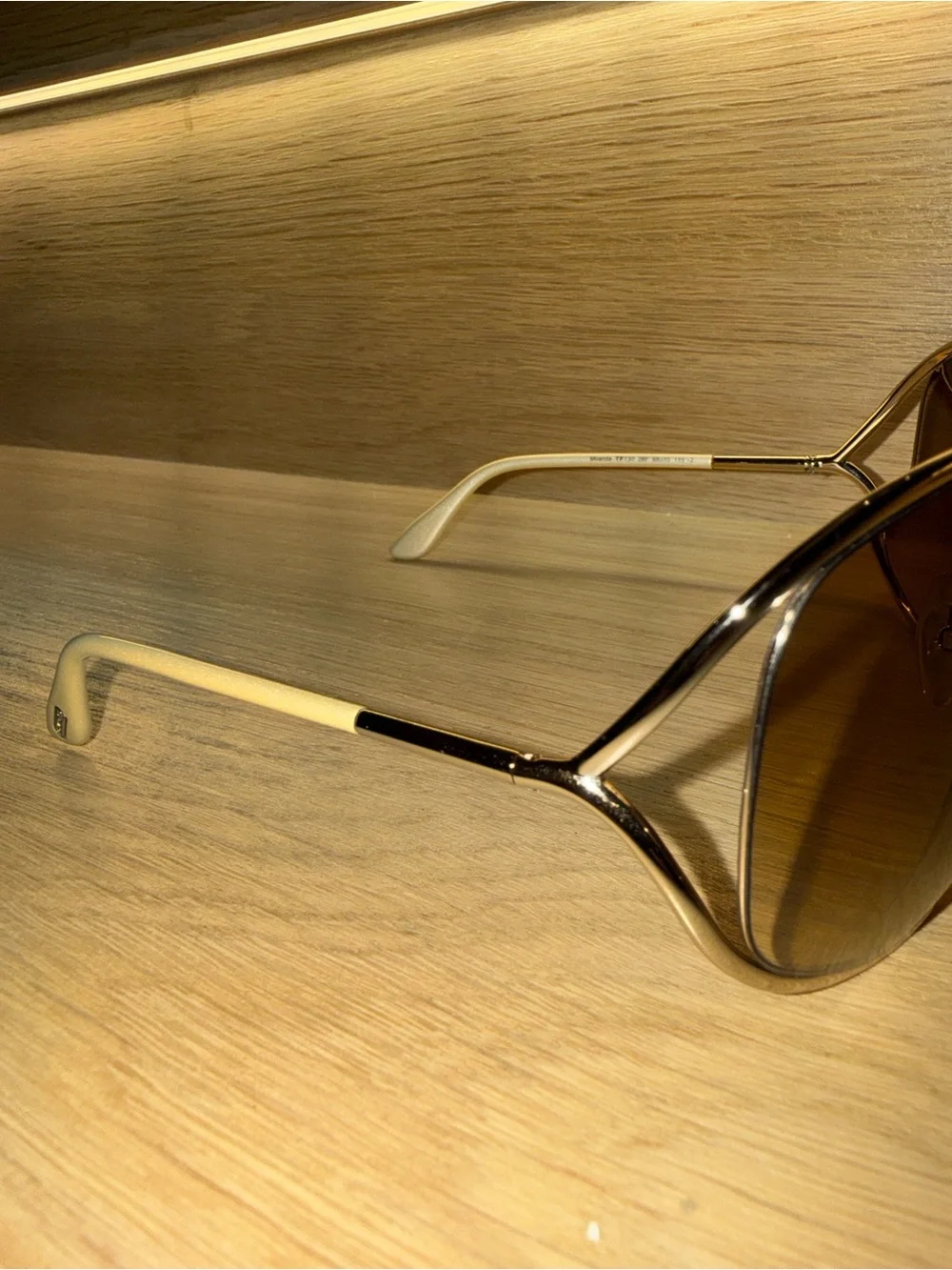 Tom Ford Miranda TF130 28F 68-10 Aviator Sunglasses Rose Gold Gradient Authentic